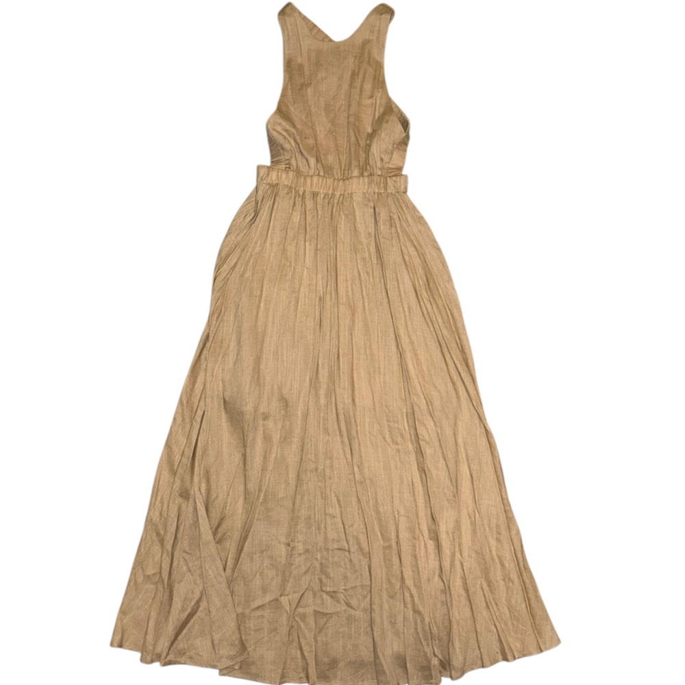 Forever21 Tan Sleeveless Backless Tan Maxi Dress Sz S